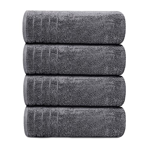 Extra Large Cotton Bath Towel Set Quick Dry Absorbent Lightweight Towels 30x60 Pack of 4