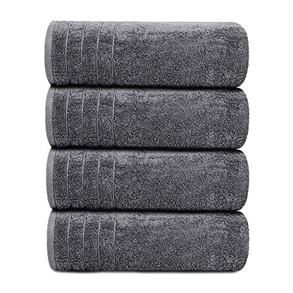 Extra Large Cotton Bath Towel Set Quick Dry Absorbent Lightweight Towels 30x60 Pack of 4