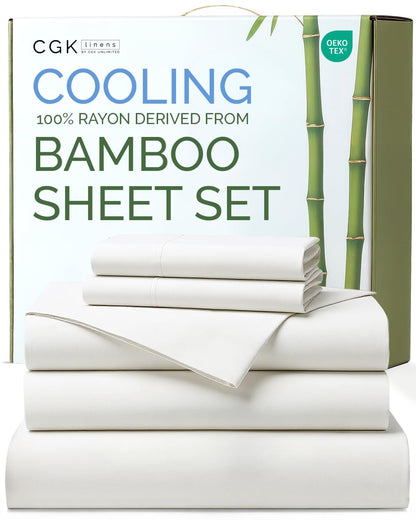 Bamboo Sheet Set Deep Pocket Breathable Bedding Set