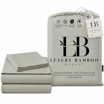Bamboo Full Sheet Set Cooling Deep Pocket Ultra Soft Bedding