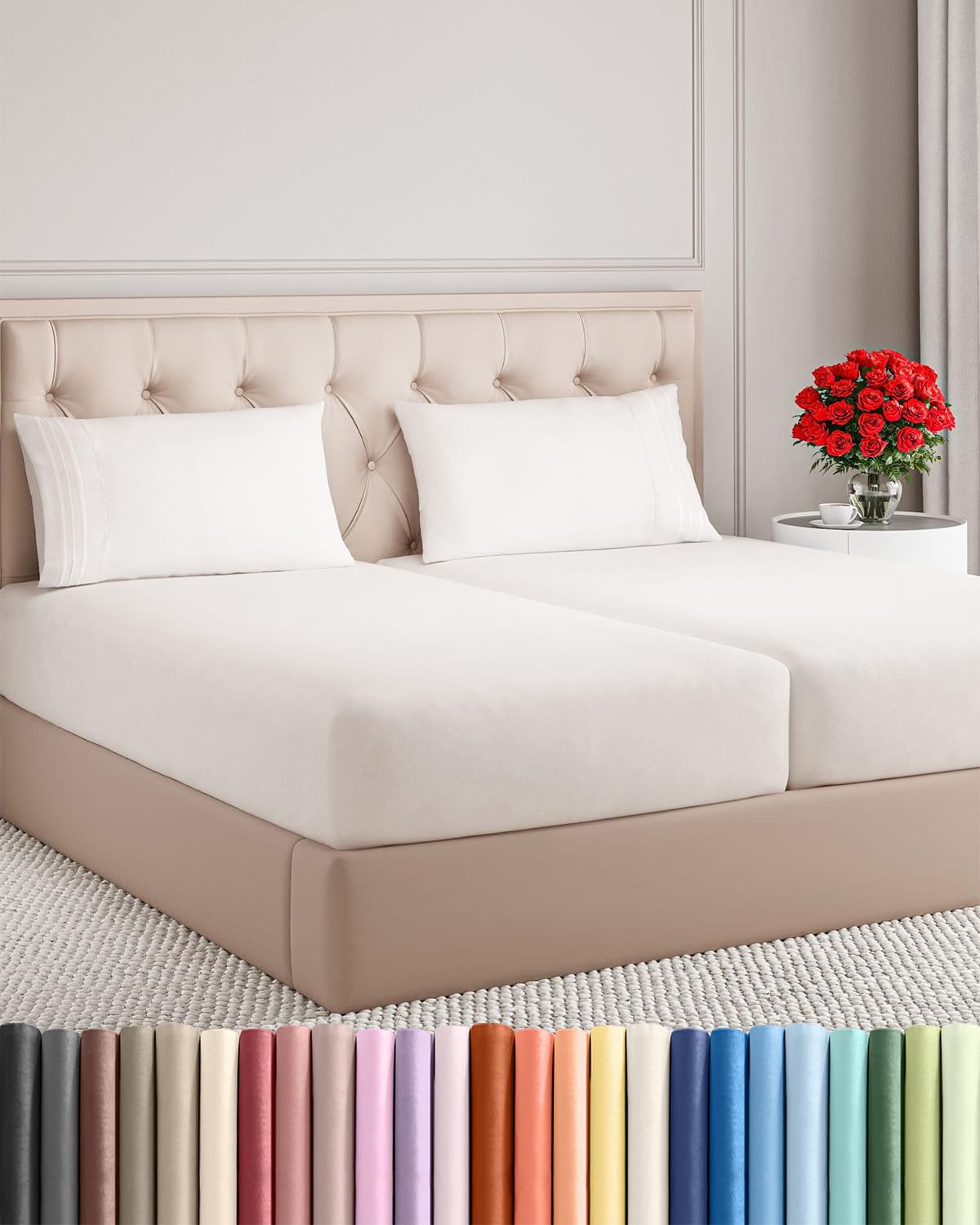 Cooling Sheet Set 4 Piece Ultra Soft Deep Pocket Breathable Bedding