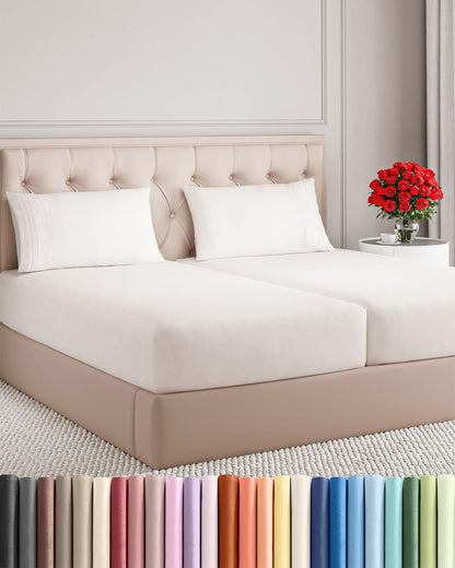 Cooling Sheet Set 4 Piece Ultra Soft Deep Pocket Breathable Bedding