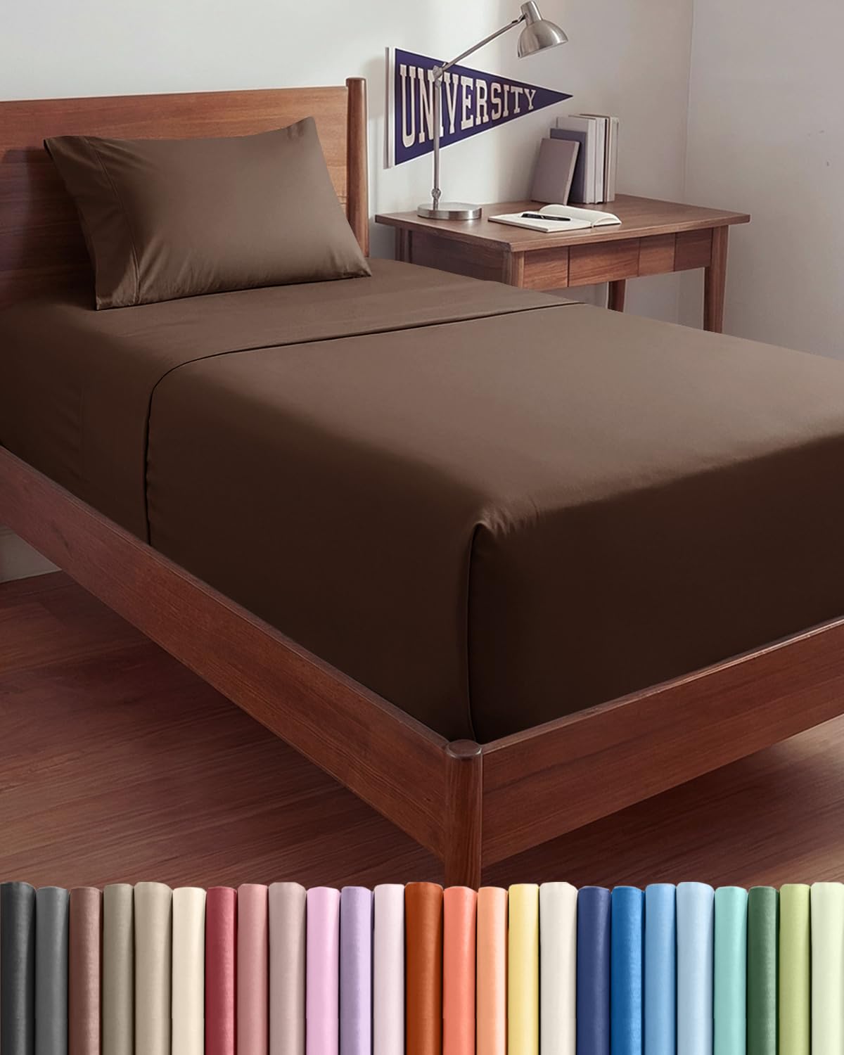 Bamboo Cooling Sheet Set Deep Pocket Breathable Bed Sheets 4 Piece