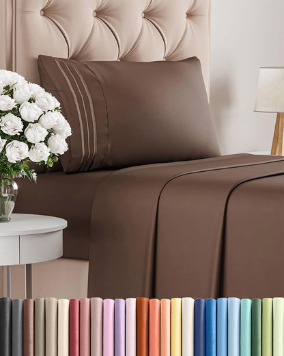 Cooling Sheet Set 4 Piece Ultra Soft Deep Pocket Breathable Bedding