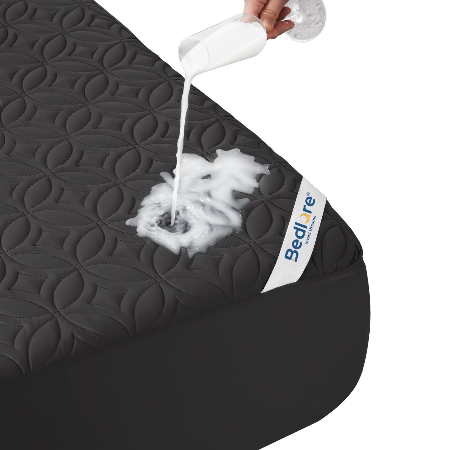 Quilted Waterproof Mattress Protector Deep Pocket Breathable Fitted Mattress Cover
