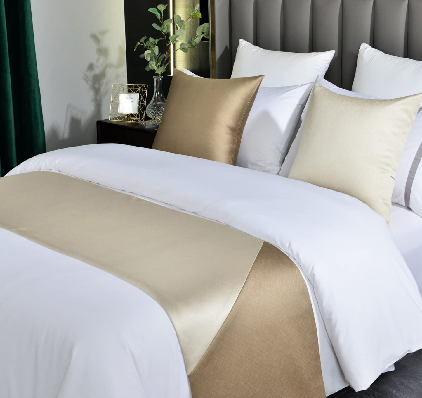 Patchwork Bed Runner Decorative Bedding Scarf Hotel Home Accent