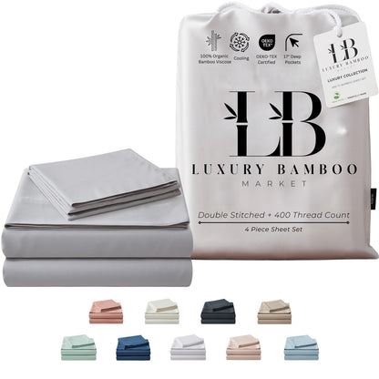 Bamboo Full Sheet Set Cooling Deep Pocket Ultra Soft Bedding