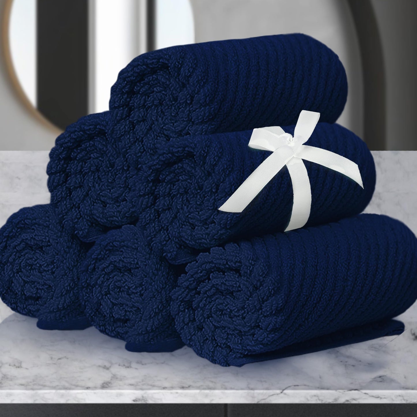 Cotton Bath Towel Set 6 Piece Soft Quick Dry Bathroom Towels Large Gift Set