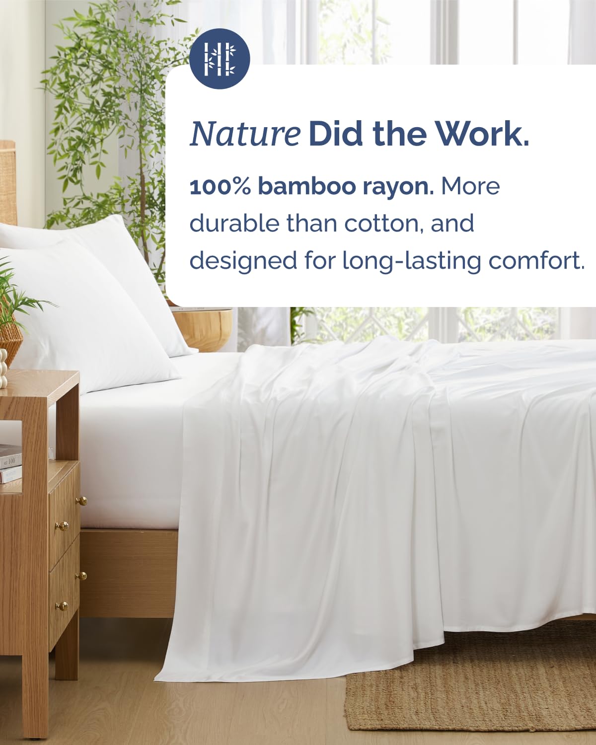 Bamboo Sheet Set Deep Pocket Breathable Bedding Set