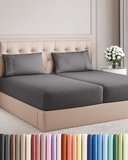 Cooling Sheet Set 4 Piece Ultra Soft Deep Pocket Breathable Bedding