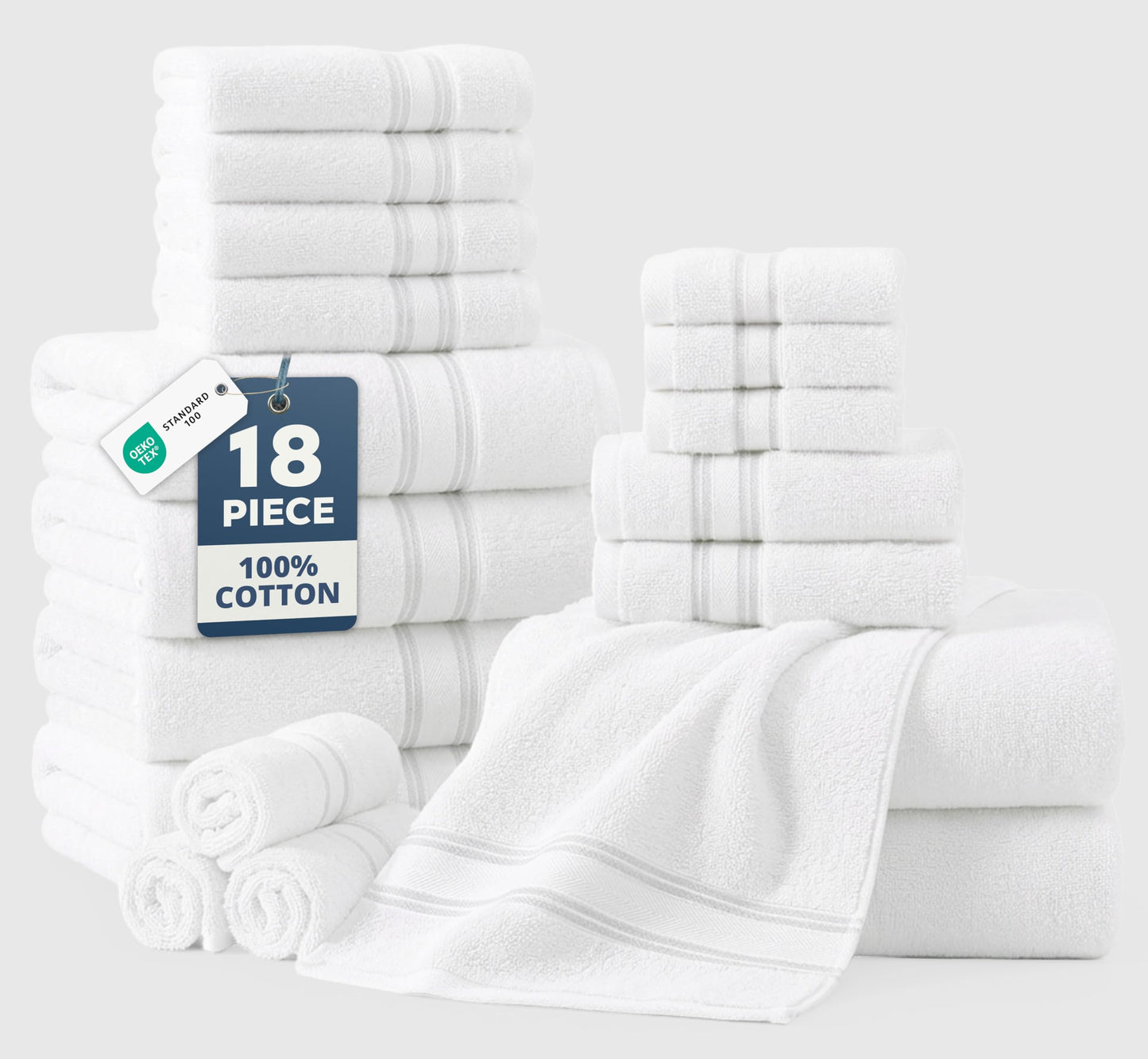 Zero Twist Cotton Bath Towel Set Quick Dry Ultra Absorbent Soft Towels