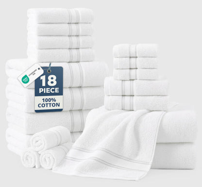 Zero Twist Cotton Bath Towel Set Quick Dry Ultra Absorbent Soft Towels