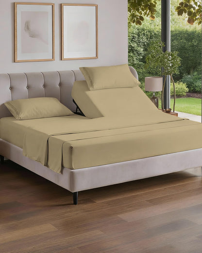 Cooling Sheet Set 4 Piece Ultra Soft Deep Pocket Breathable Bedding