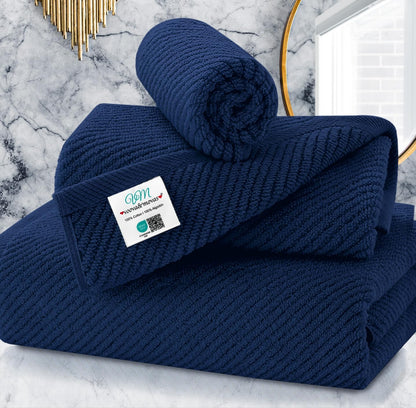 Cotton Bath Towel Set 6 Piece Soft Quick Dry Bathroom Towels Large Gift Set