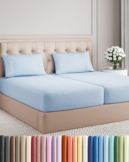 Cooling Sheet Set 4 Piece Ultra Soft Deep Pocket Breathable Bedding