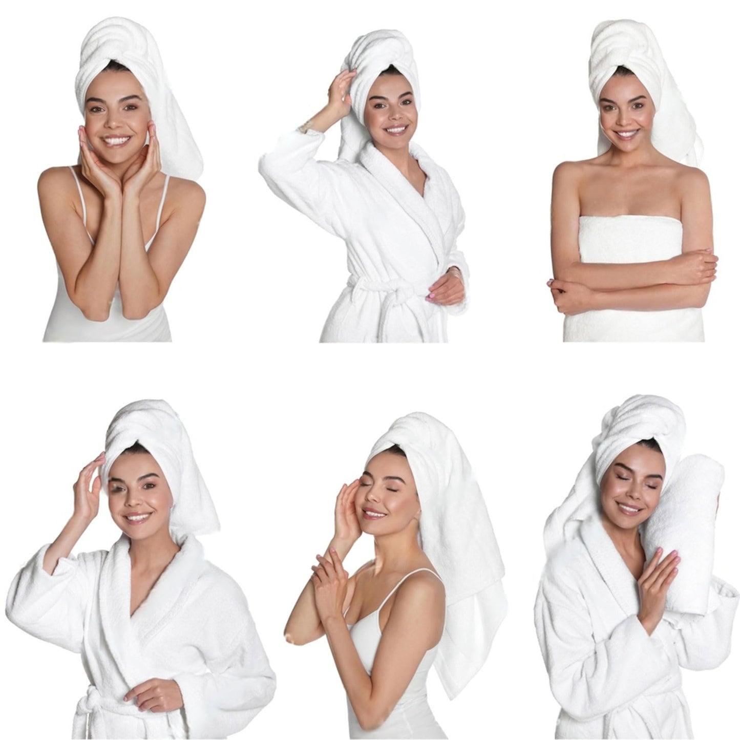 Ring Spun Cotton Bath Towel Set Hotel Spa Soft Absorbent Towels 27x54