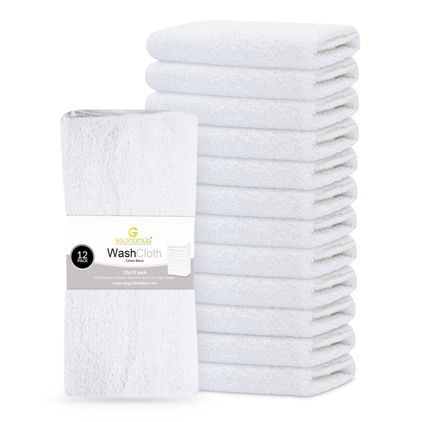 Cotton Washcloth Set 12x12 Kitchen Cleaning Cloths Commercial Grade Towels