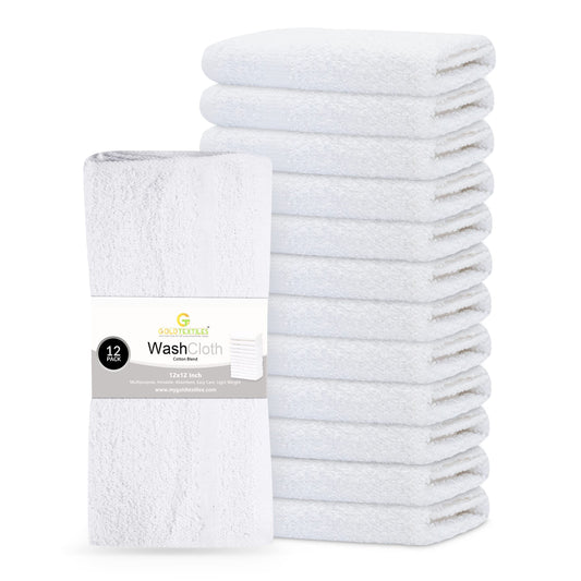 Cotton Washcloth Set 12x12 Kitchen Cleaning Cloths Commercial Grade Towels