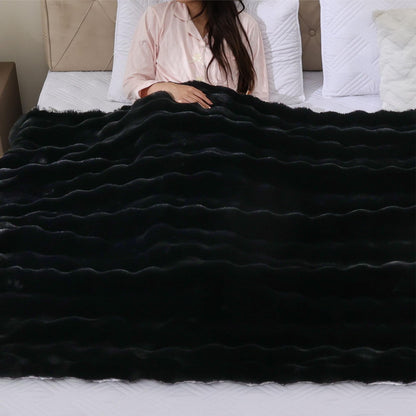Fluffy Faux Fur Throw Blanket Soft Plush Thick Couch Bed Blanket
