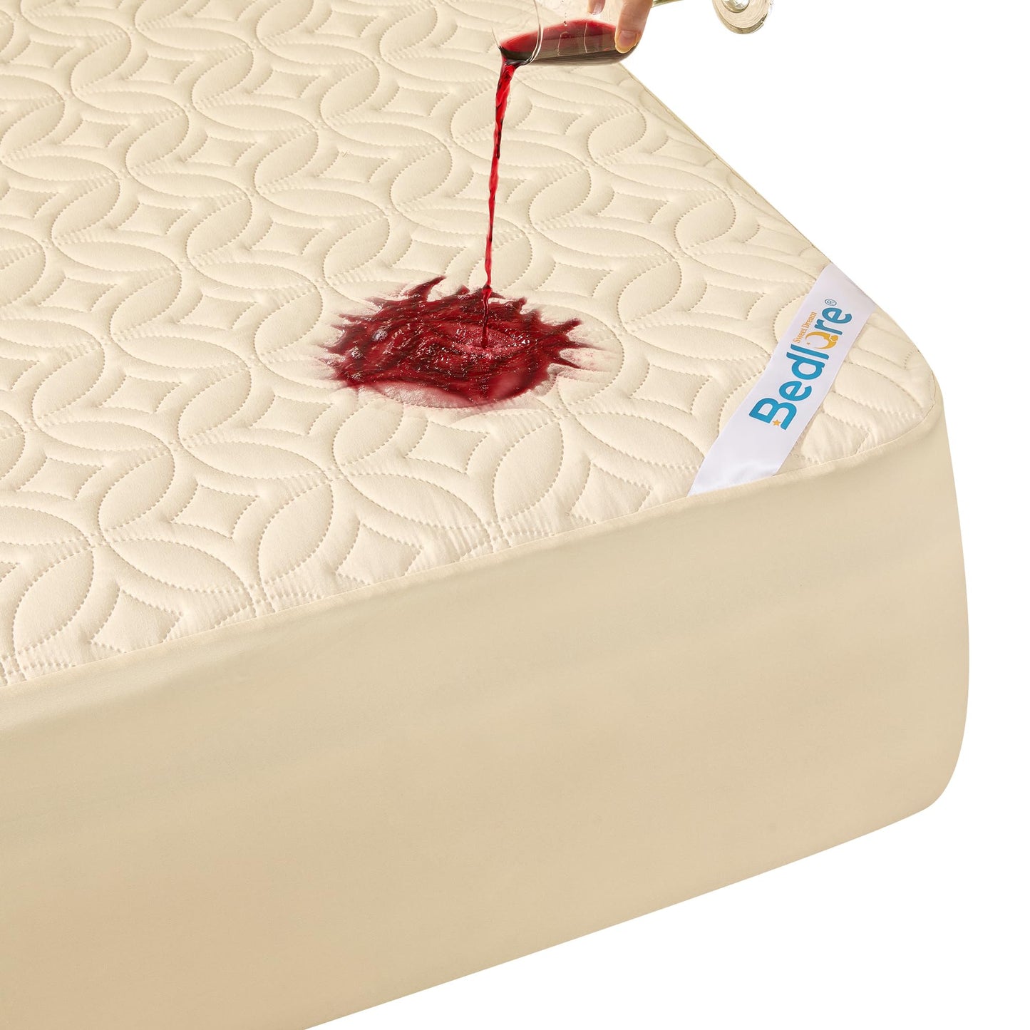 Quilted Waterproof Mattress Protector Deep Pocket Breathable Fitted Mattress Cover