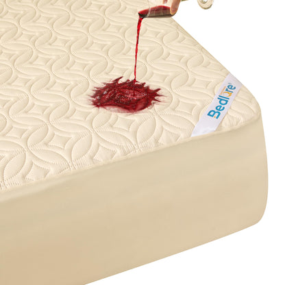 Quilted Waterproof Mattress Protector Deep Pocket Breathable Fitted Mattress Cover