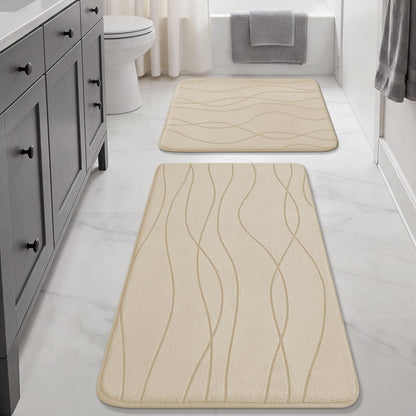 Memory Foam Bath Rug Set Non Slip Absorbent Quick Dry Bathroom Mat