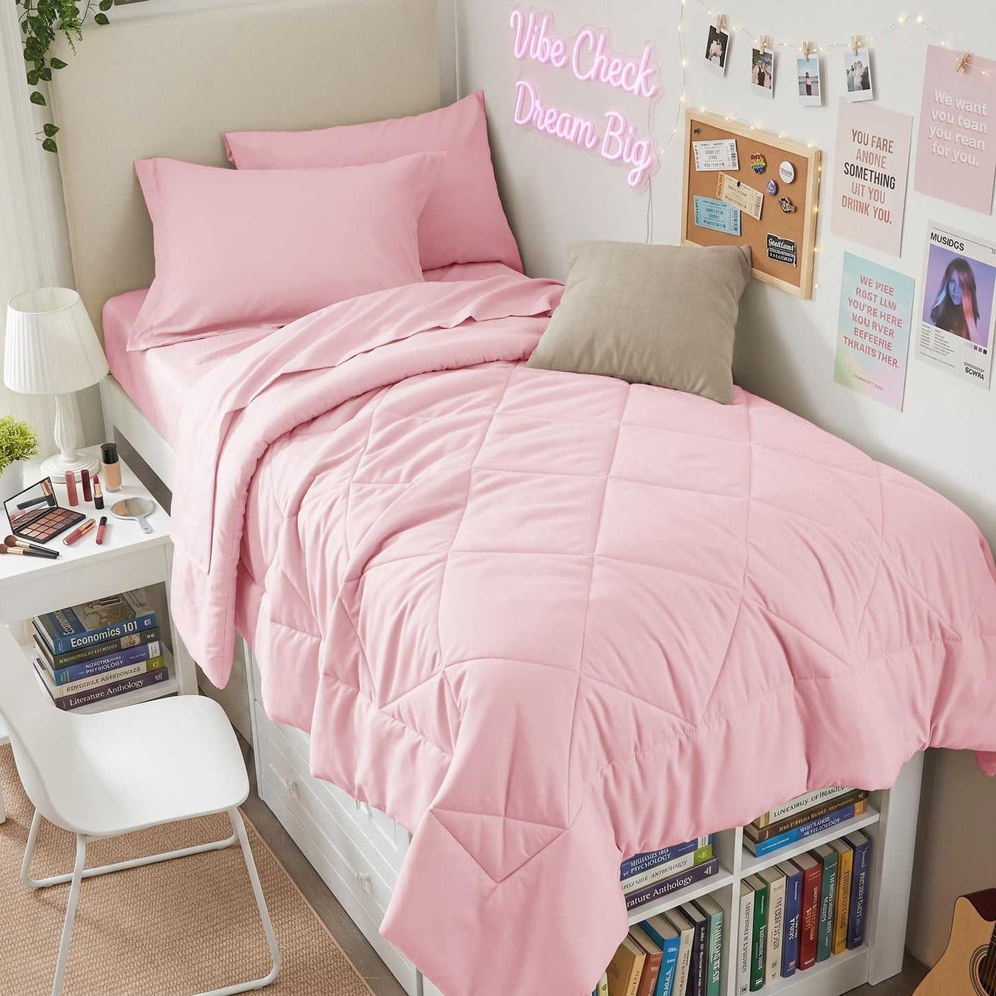Comforter Set 7 Piece Bed in a Bag All Season Down Alternative Bedding