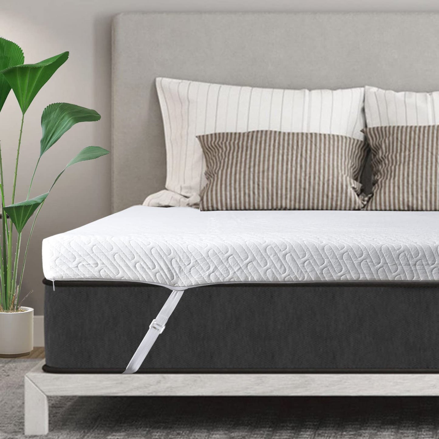 VALUXE Gel Memory Foam Mattress Topper with Washable Cover