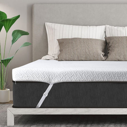 VALUXE Gel Memory Foam Mattress Topper with Washable Cover