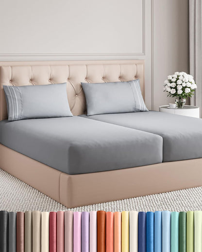 Cooling Sheet Set 4 Piece Ultra Soft Deep Pocket Breathable Bedding