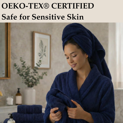 Turkish Cotton Terry Bathrobe Women Soft Absorbent Spa Hotel Robe