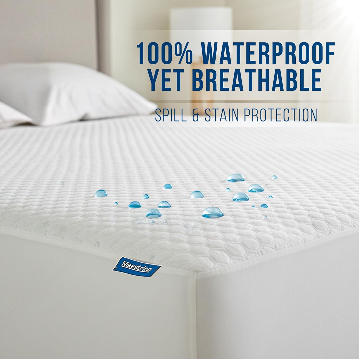 Waterproof Tencel Mattress Protector Deep Pocket Hypoallergenic Temperature Regulating Mattress Pad