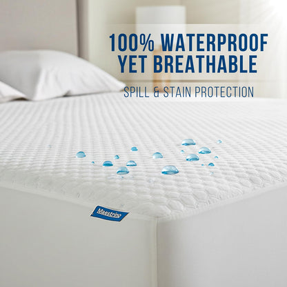 Waterproof Tencel Mattress Protector Deep Pocket Hypoallergenic Temperature Regulating Mattress Pad