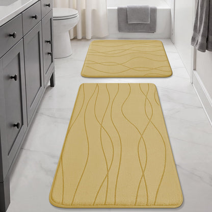 Memory Foam Bath Rug Set Non Slip Absorbent Quick Dry Bathroom Mat