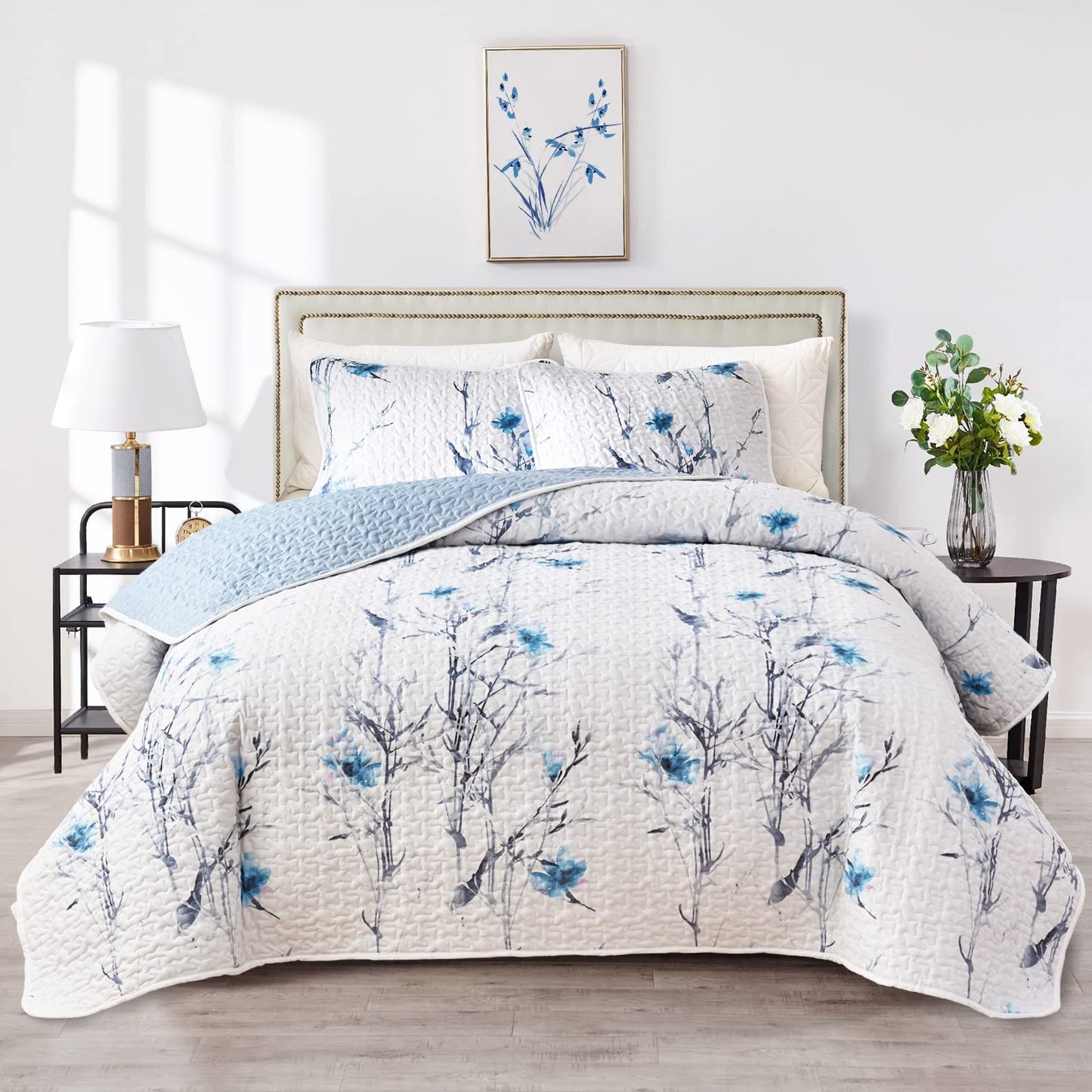 Flysheep Floral Quilt Set-QST1