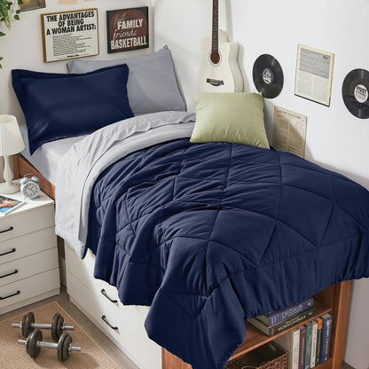 Comforter Set 7 Piece Bed in a Bag All Season Down Alternative Bedding