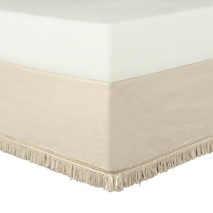 Lush Decor Boho Fringe 15-Inch Tailored Drop Easy Fit Bedskirt