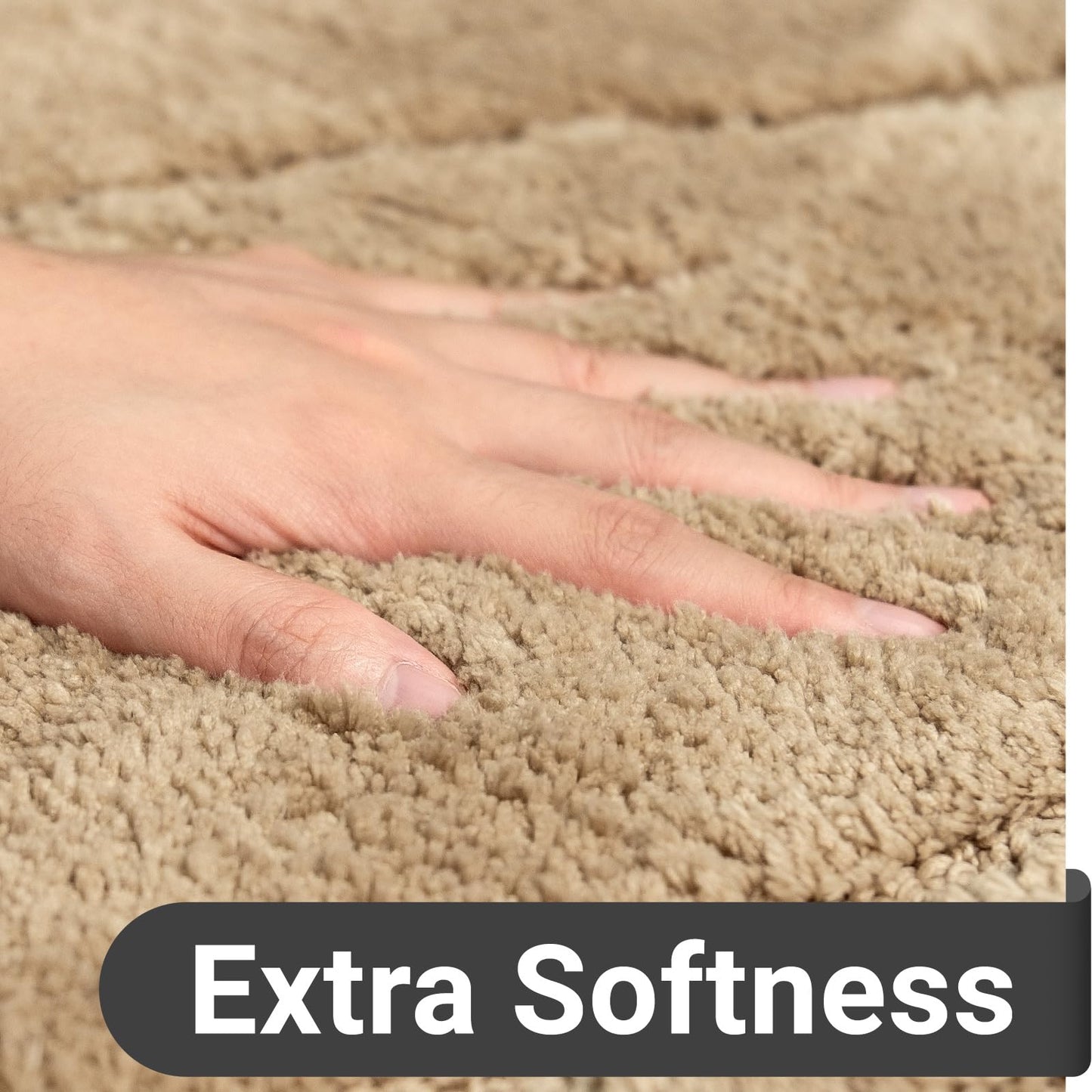 Plush Microfiber Bath Rug Non Slip Absorbent Bathroom Floor Mat Machine Washable