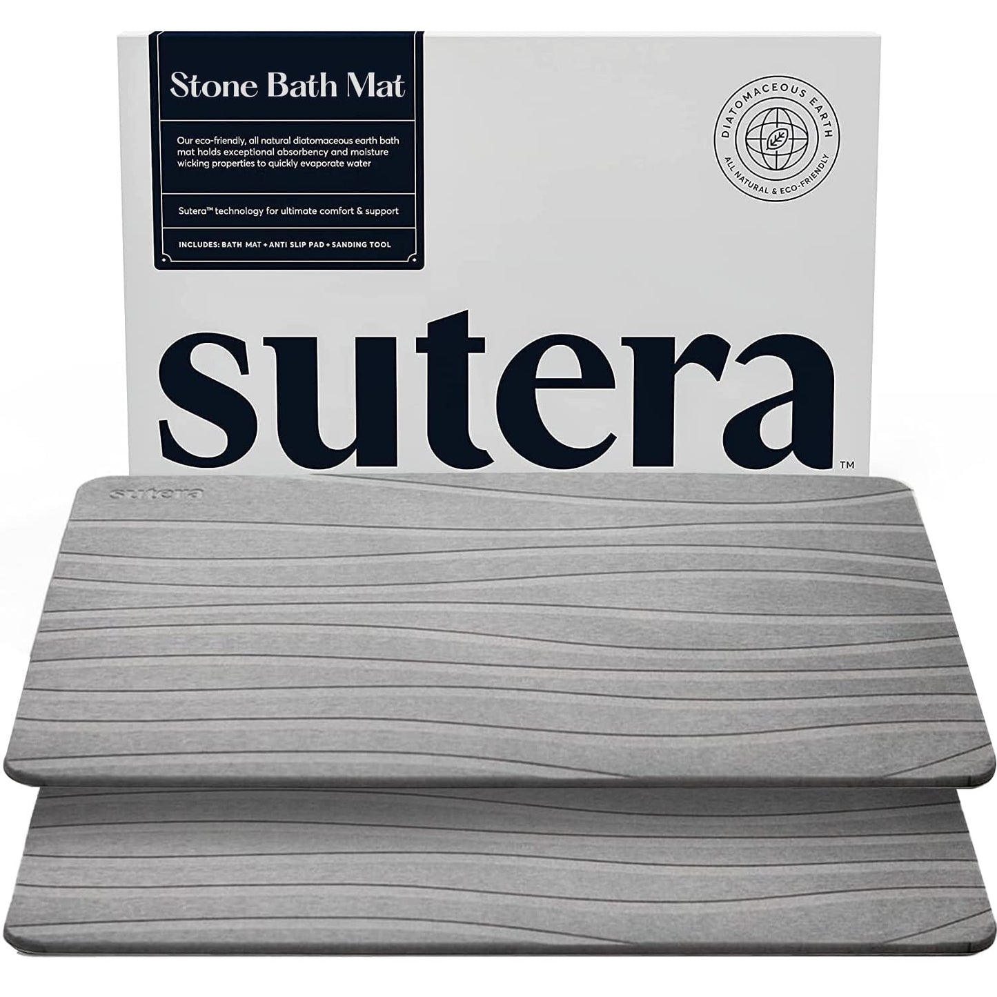 Diatomaceous Earth Bath Mat Quick Dry Non Slip Absorbent Bathroom Floor Mat
