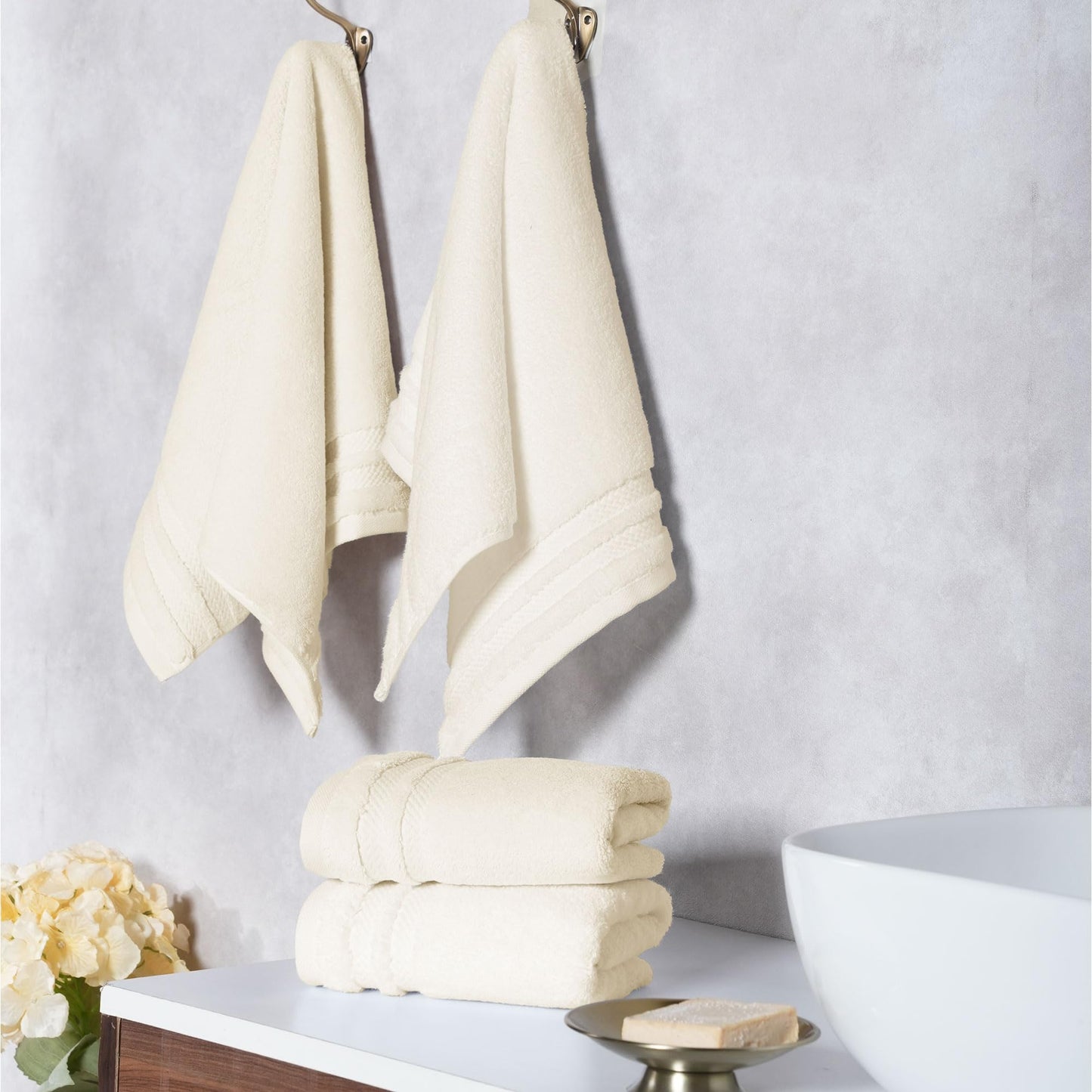 Cotton Luxury Bath Towel Set Quick Dry Soft Absorbent Bathroom Towels Large Size