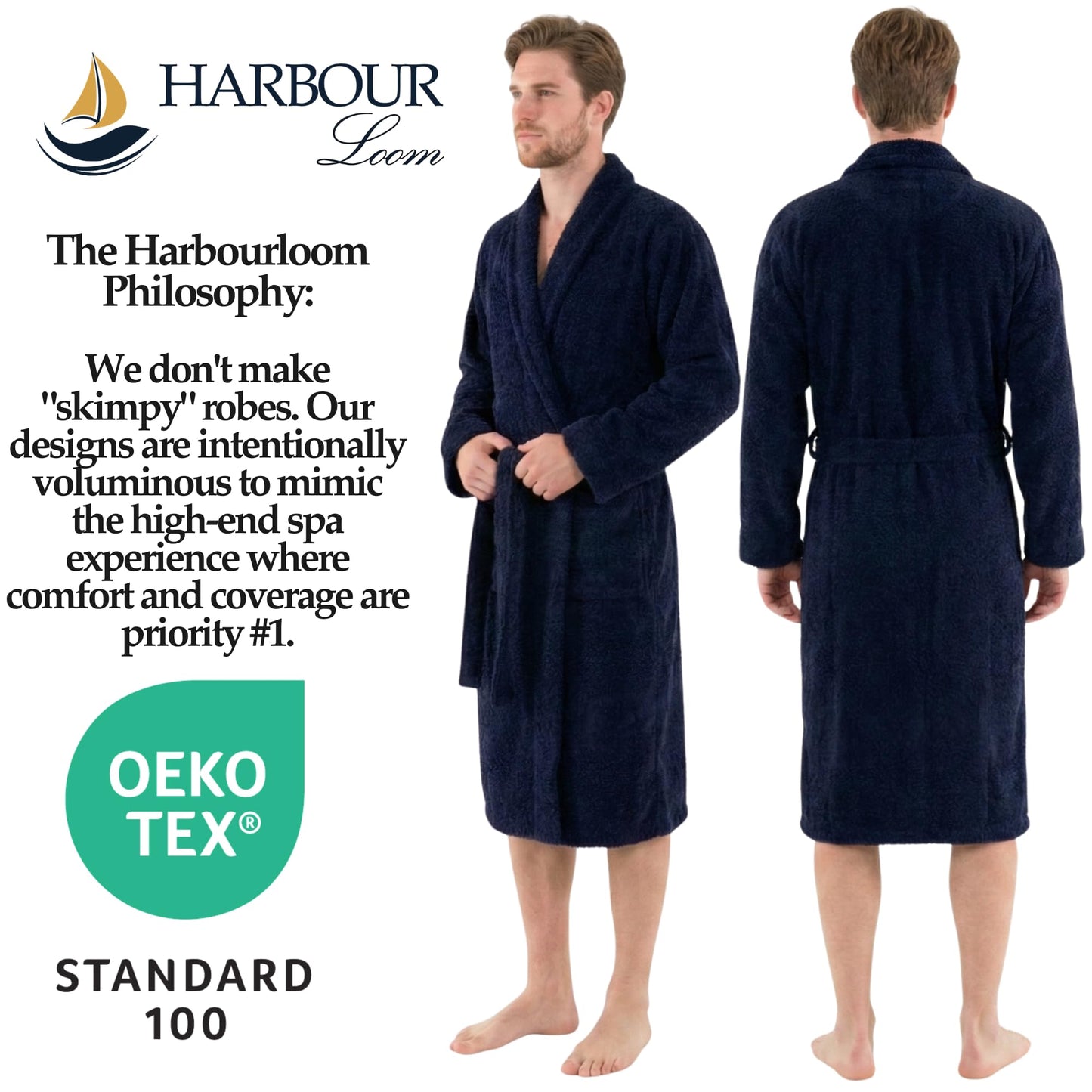 Turkish Cotton Terry Bathrobe Men Soft Absorbent Spa Hotel Robe