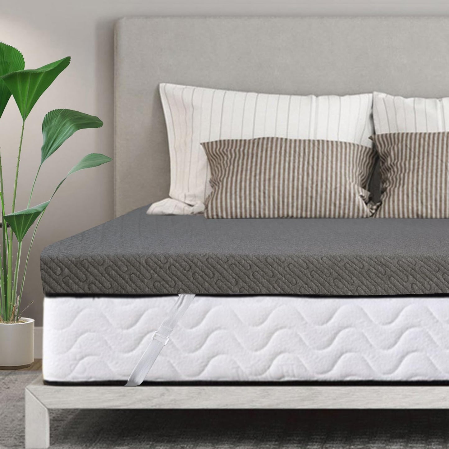 VALUXE Gel Memory Foam Mattress Topper with Washable Cover
