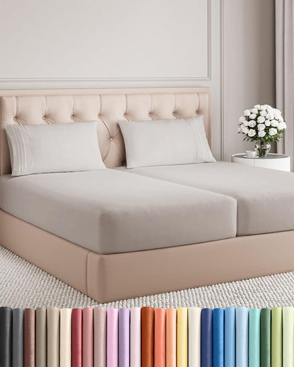 Cooling Sheet Set 4 Piece Ultra Soft Deep Pocket Breathable Bedding