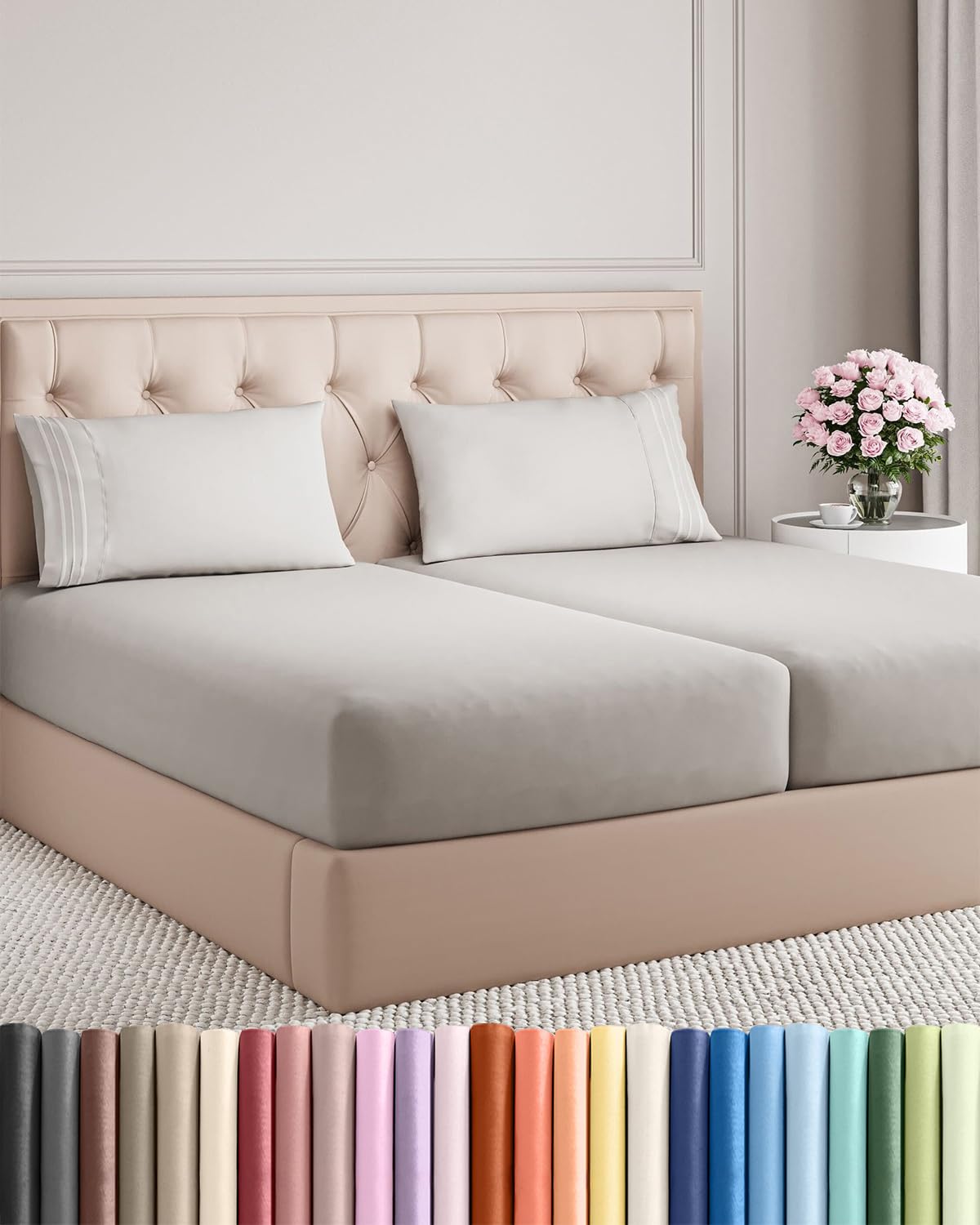 Cooling Sheet Set 4 Piece Ultra Soft Deep Pocket Breathable Bedding
