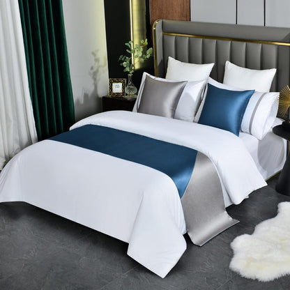 Patchwork Bed Runner Decorative Bedding Scarf Hotel Home Accent