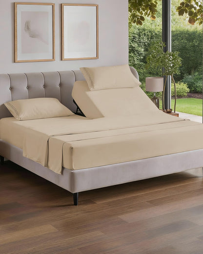 Cooling Sheet Set 4 Piece Ultra Soft Deep Pocket Breathable Bedding