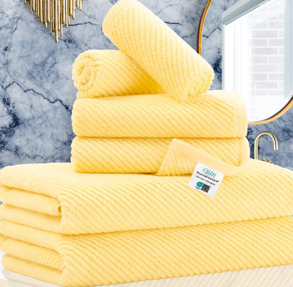 Cotton Bath Towel Set 6 Piece Soft Quick Dry Bathroom Towels Large Gift Set