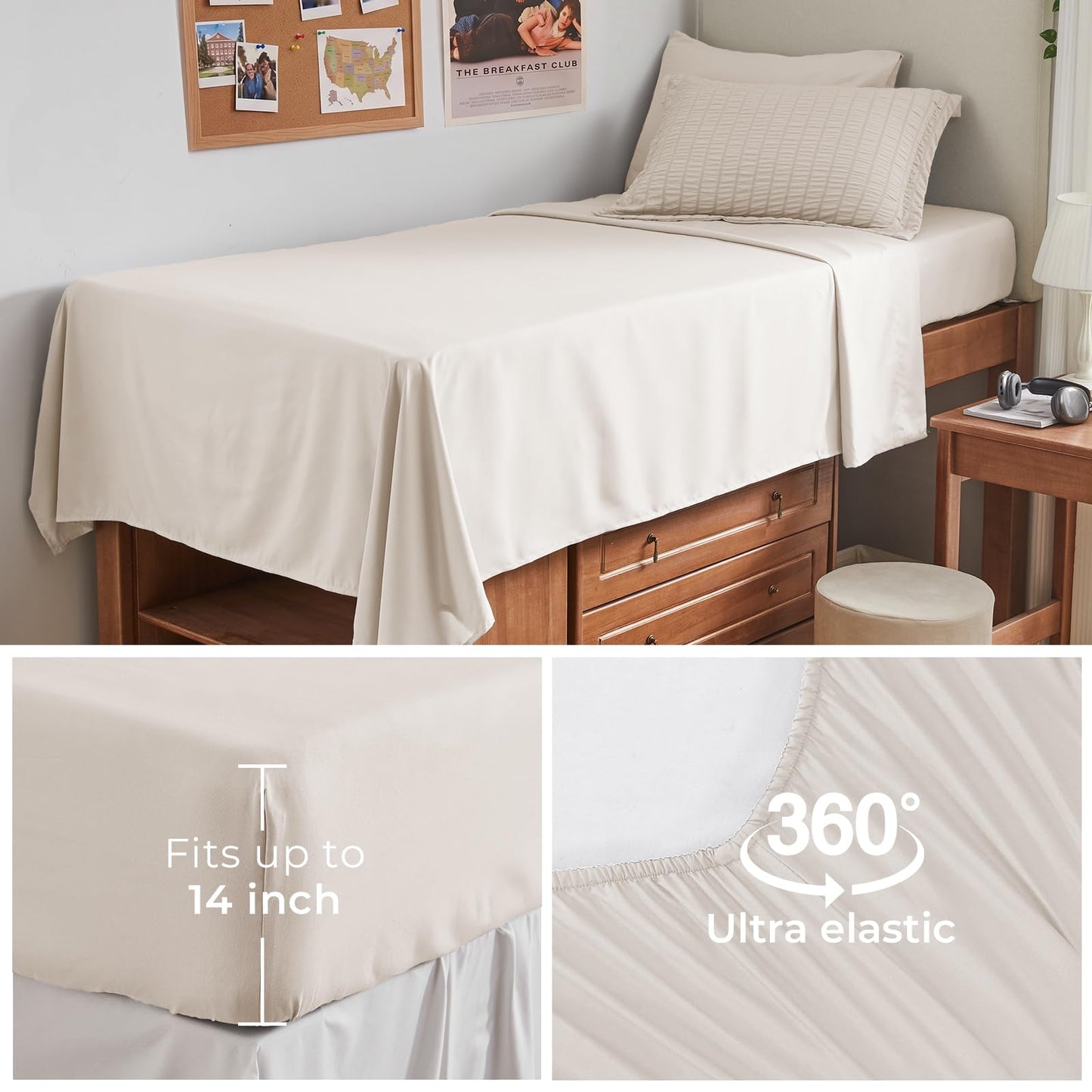 Seersucker Comforter Set 7 Piece All Season Bed in a Bag Bedding Set