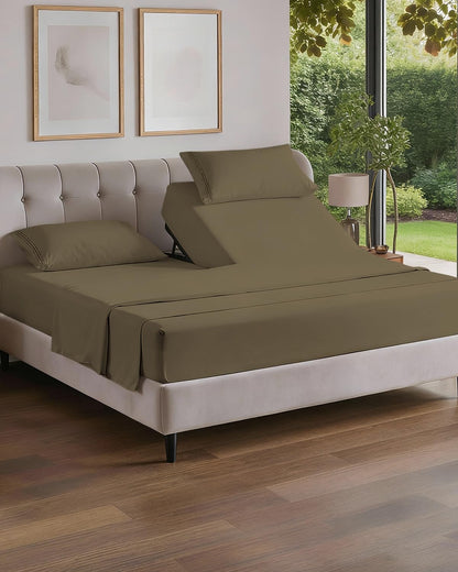Cooling Sheet Set 4 Piece Ultra Soft Deep Pocket Breathable Bedding