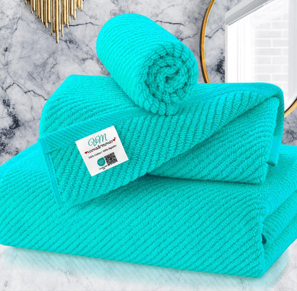 Cotton Bath Towel Set 6 Piece Soft Quick Dry Bathroom Towels Large Gift Set